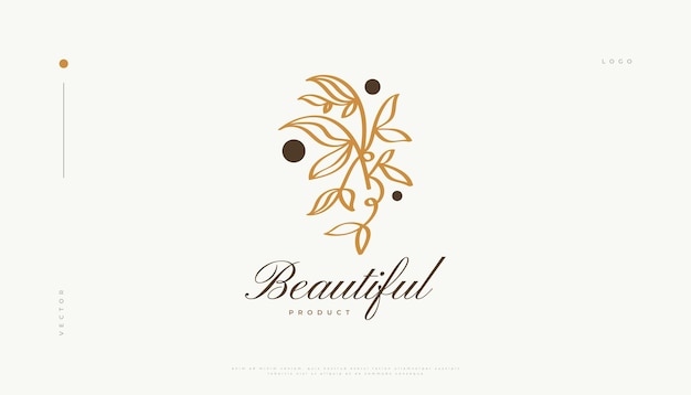 Luxury and Minimal Flower Logo Suitable for Spa Beauty Salon or Cosmetics Brand Floral and Leaves Logo Illustration