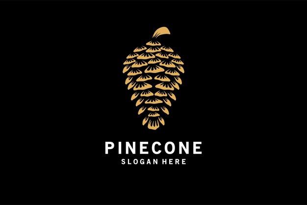 Vettore lusso moderno design del logo pinecone astratto