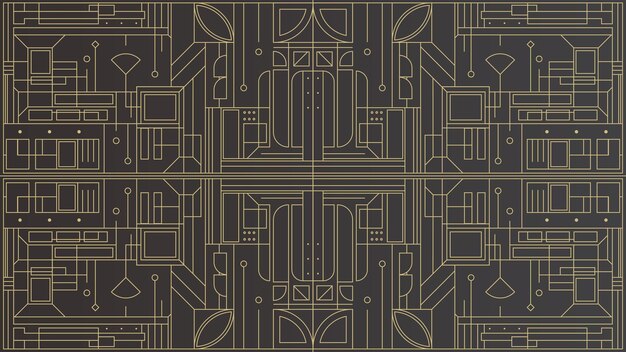 Ornamento art deco moderno di lusso modello d'oro nero carta da parati geometrica di sfondo vintage