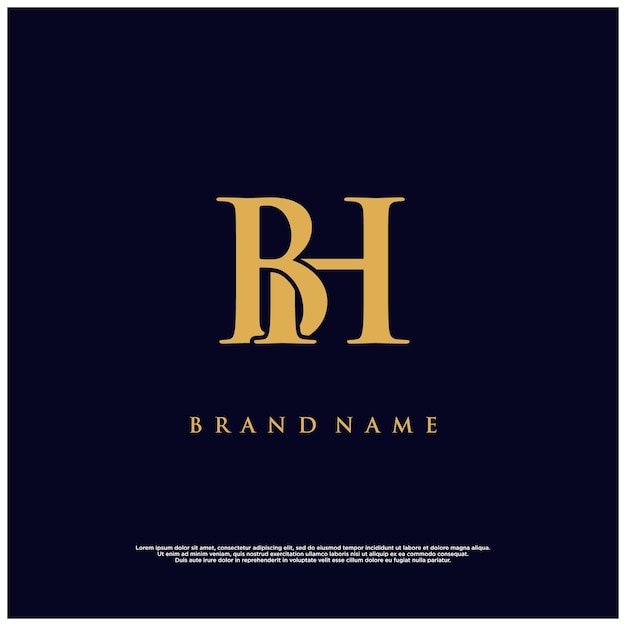 luxury modern combination BH or HB abstract vector logo