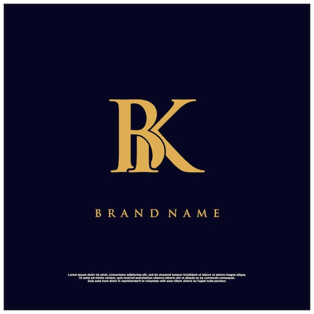 luxury modern combination BK or KB abstract vector logo