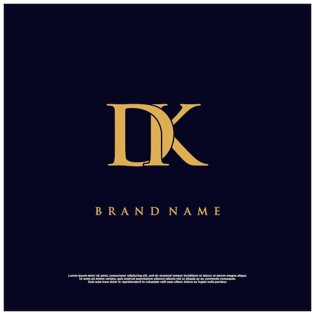 роскошная современная комбинация DK или KD абстрактный векторный логотип