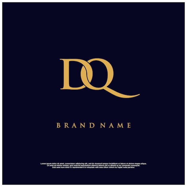 luxury modern combination DQ or QD abstract vector logo