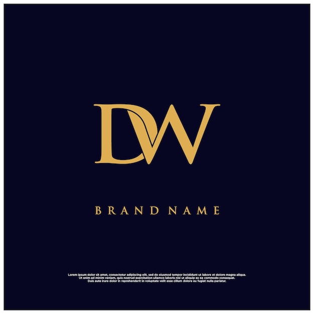 luxury modern combination DW or WD abstract vector logo