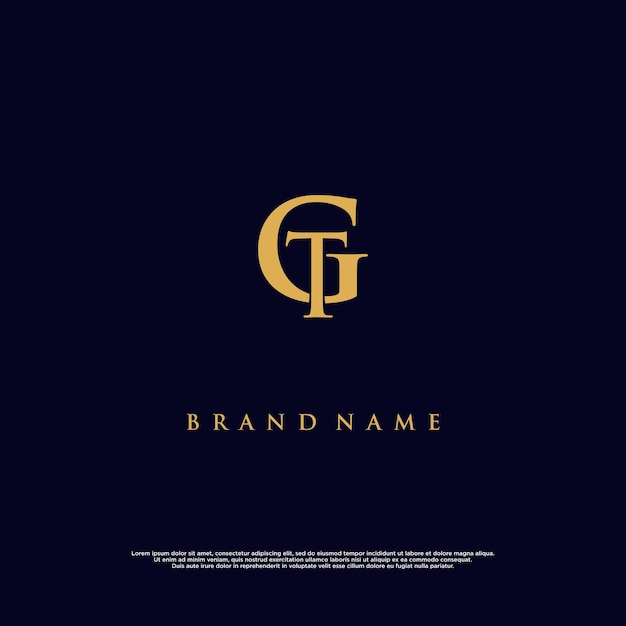 luxury modern combination GT abstract vector logo