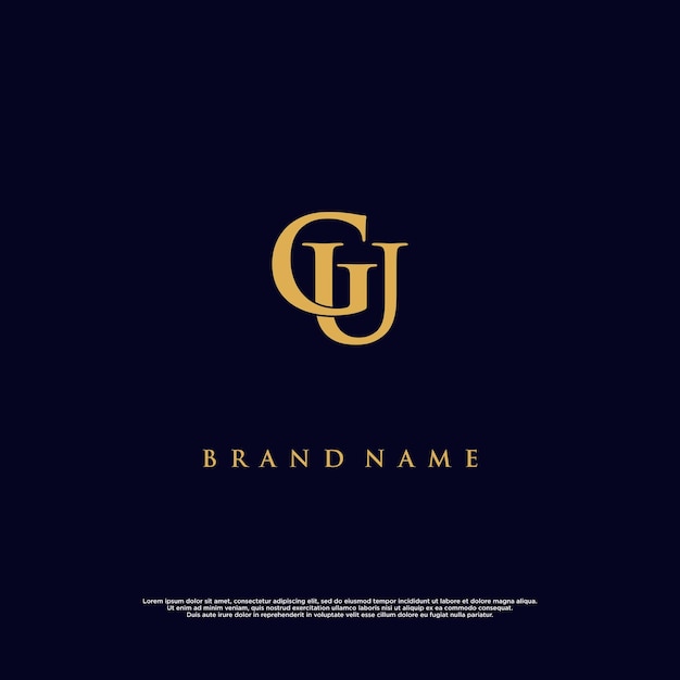 luxury modern combination GU abstract vector logo