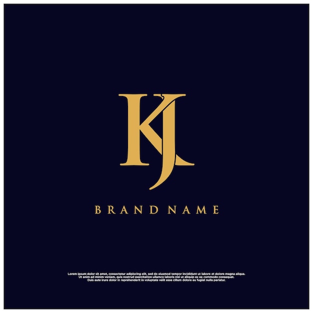 luxury modern combination KJ or JK abstract vector logo