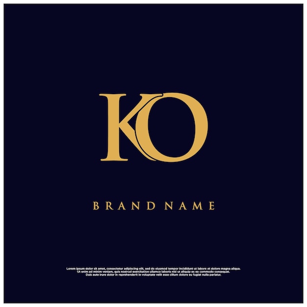 luxury modern combination KO or OK abstract vector logo