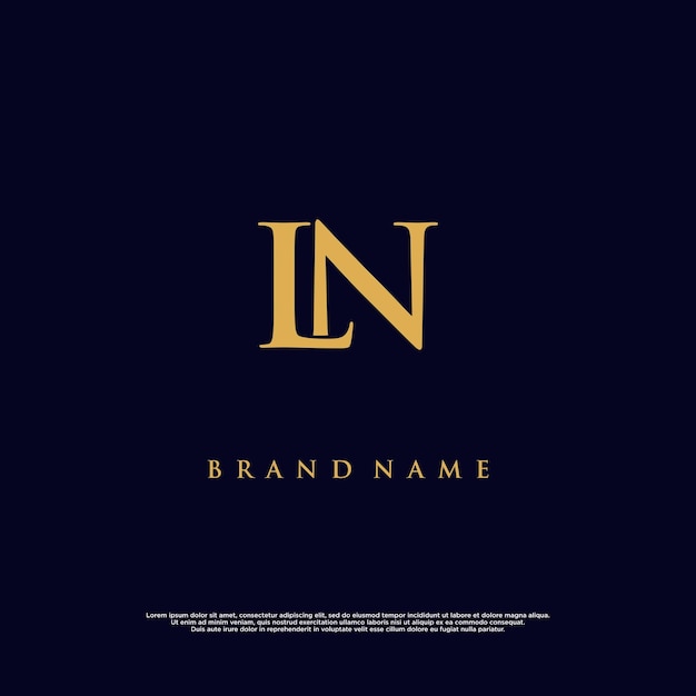 Luxury modern combination LN abstract vector logo