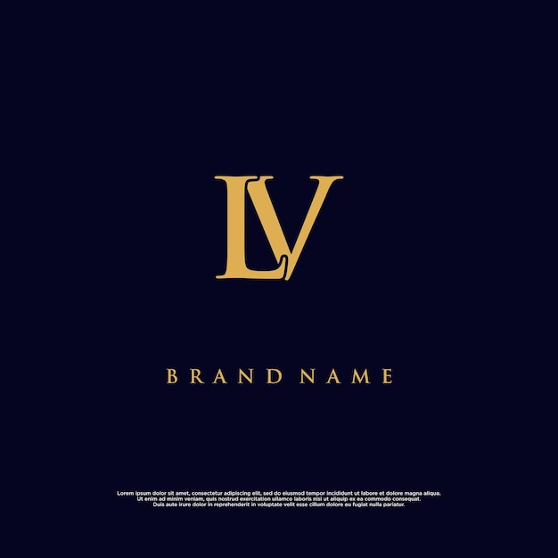 Luxury modern combination LV abstract vector logo