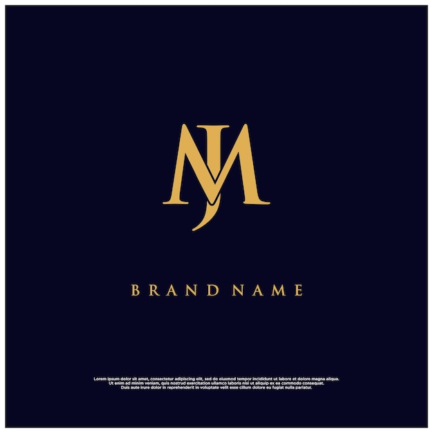 luxury modern combination MJ or JM abstract vector logo