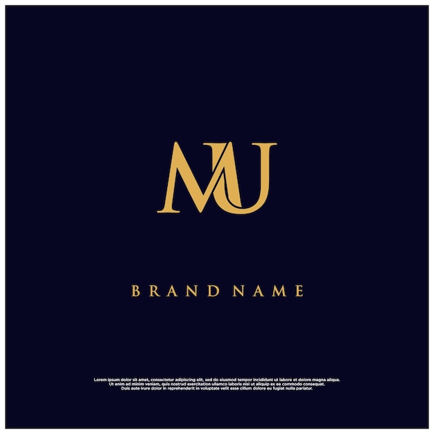 luxury modern combination MU or UM abstract vector logo