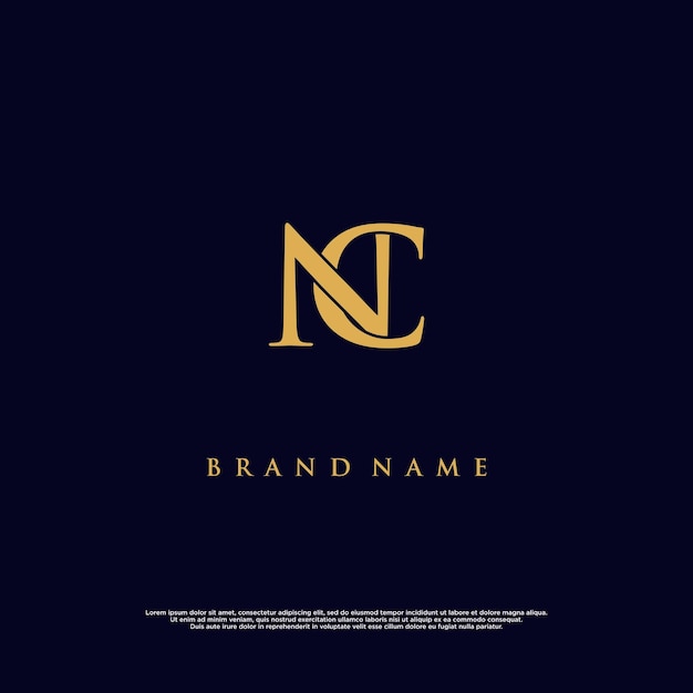 Luxury modern combination NC abstract vector logo