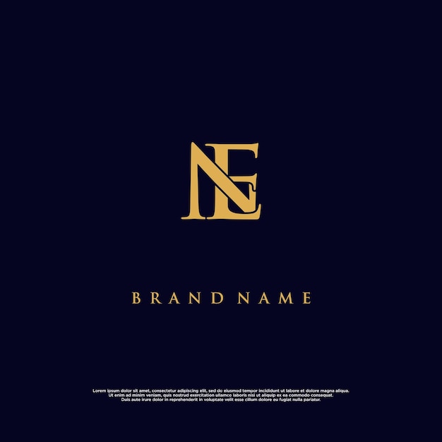 Luxury modern combination NE abstract vector logo