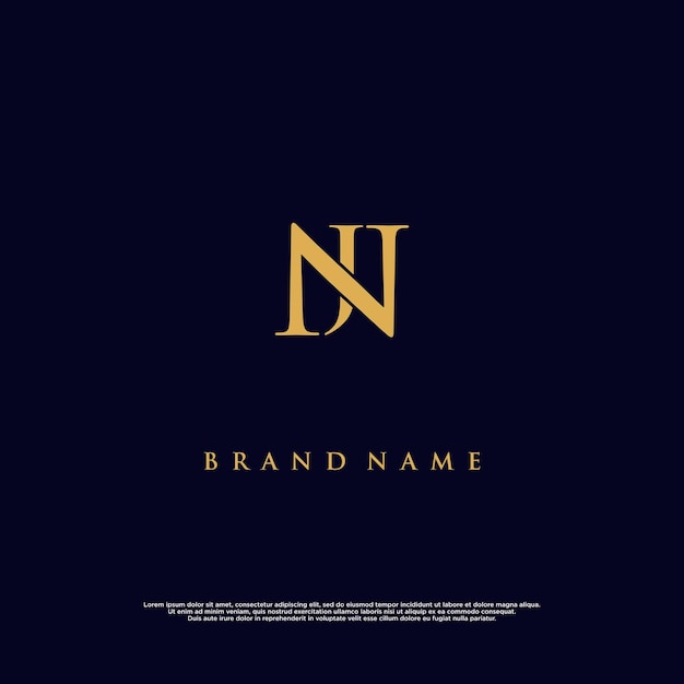 Luxury modern combination NJ abstract vector logo