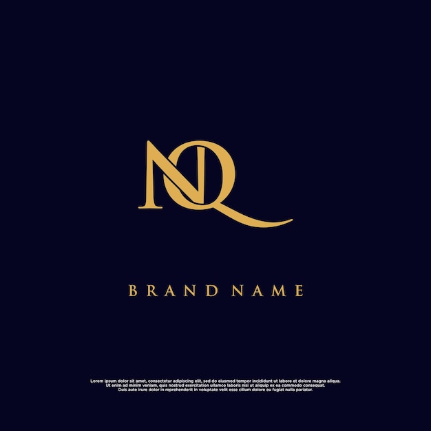 Luxury modern combination NQ abstract vector logo