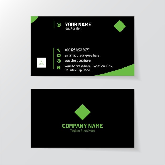 luxury modern green black business card