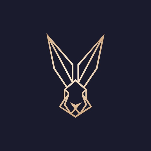 Vector luxury and modern rabbit outline logo design