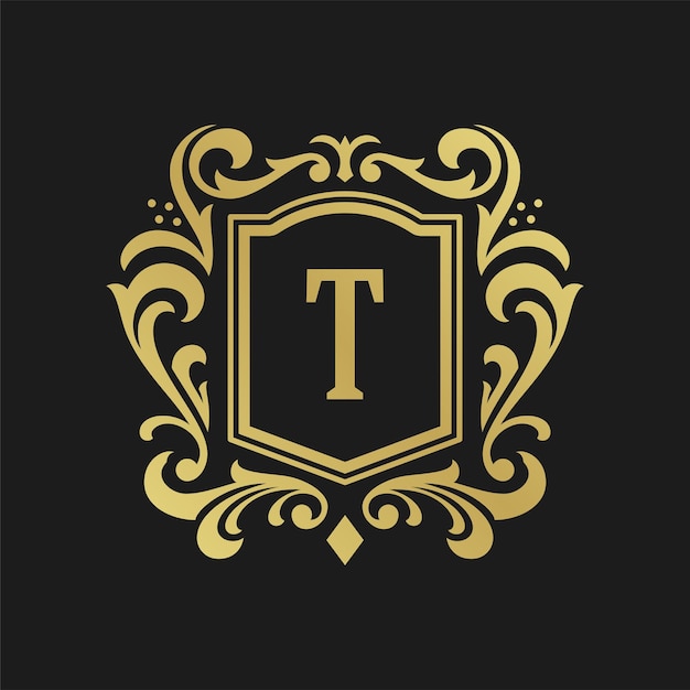 Luxury monogram logo template vector object for logotype