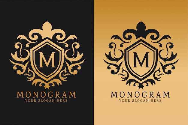 Modello di logo di lusso monogramma