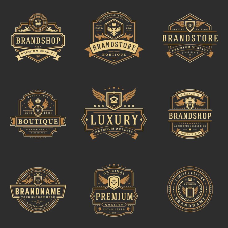Vector luxury monograms logos templates vector objects set