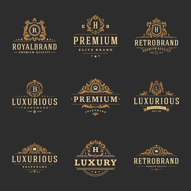 Vector luxury monograms logos