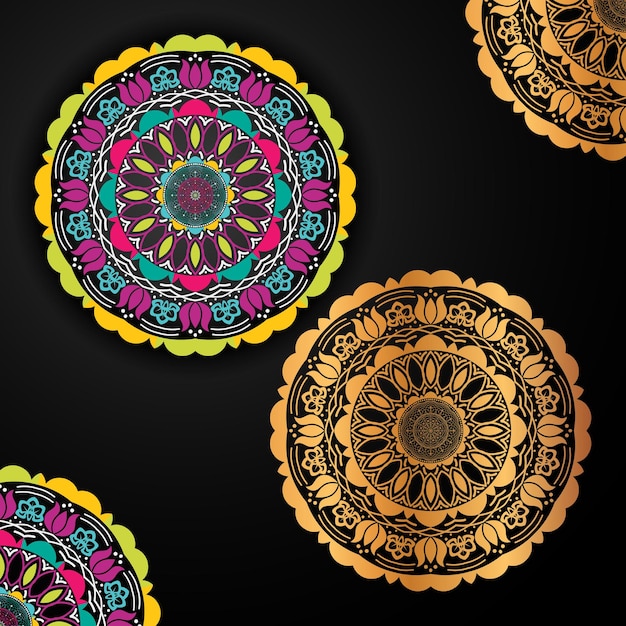 Luxury multicolor mandala background design