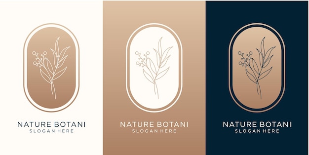 Logo design di lusso naturale e botanico per il tuo marchio