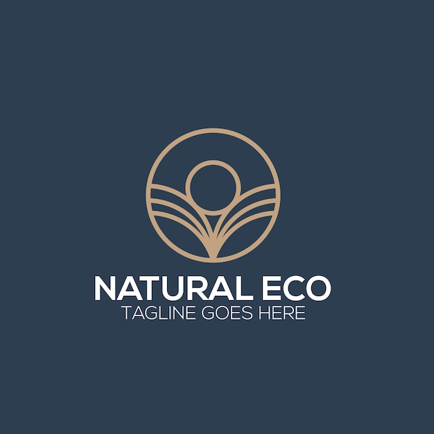 Vettore illustrazione di logo eco naturale di lusso per la tua azienda