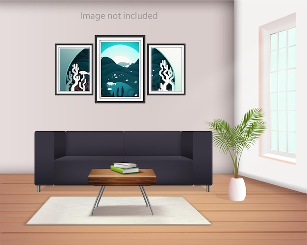 Luxury nature wall frame and bedroom design