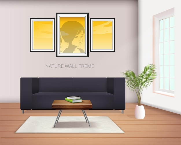 luxury nature wall frame and bedroom design