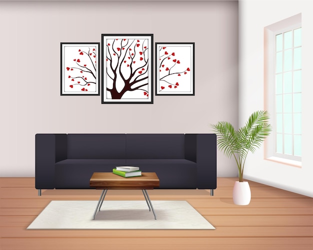 Luxury nature wall frame and bedroom design