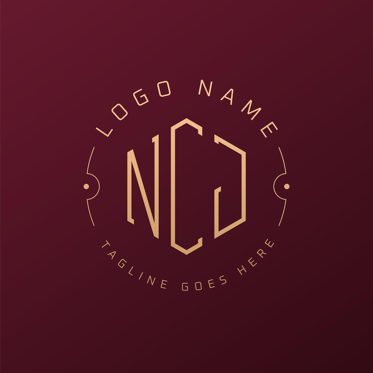 Vector 럭셔리 ncj 로고 디자인 우아한 글자 ncj 모노그램 로고 미니멀리즘 다각형 ncj 로그 디자인 템플릿