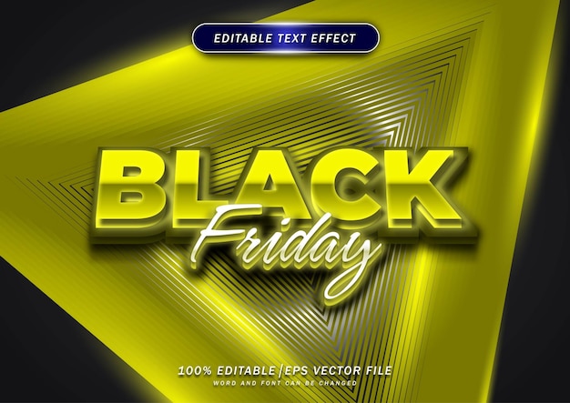 Luxury neon glow black friday text effect editable style