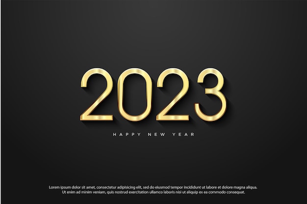 luxury new year 2023 on simple background.