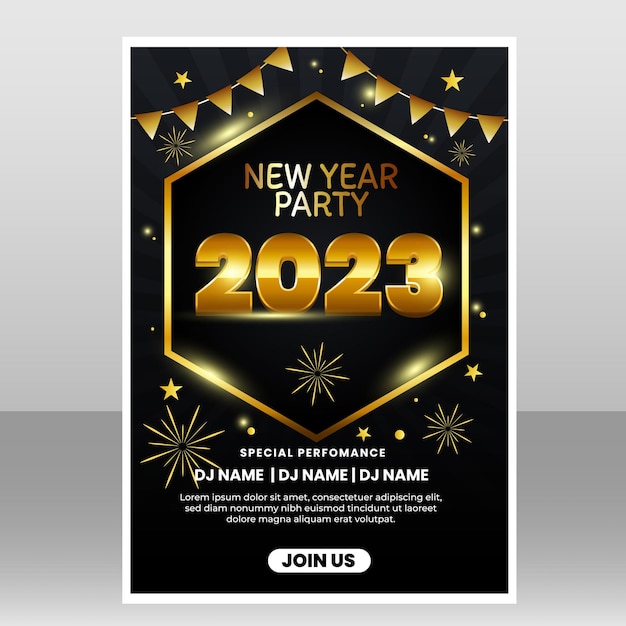 Vector luxury new year party poster template