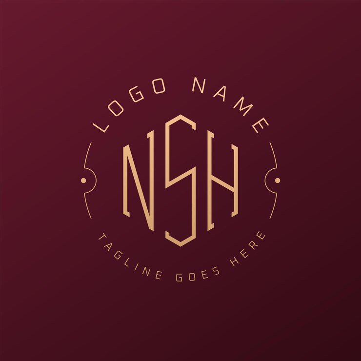 Vector luxury nsh logo design elegant letter nsh monogram logo minimalistisch polygon nsh logo ontwerp template