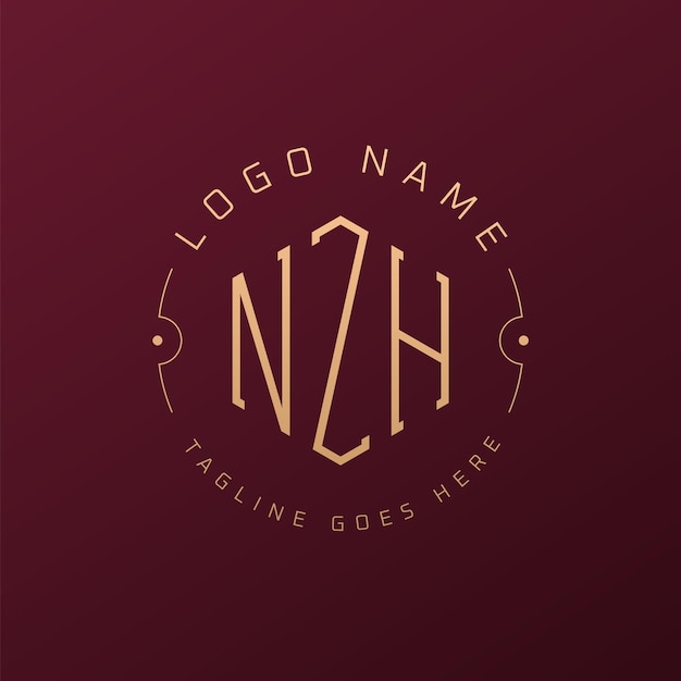 luxury nzh logo design elegant letter nzh monogram logo minimalist polygon nzh logo design template