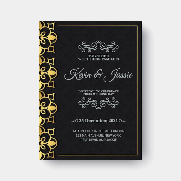 Luxury ornament border style invitation