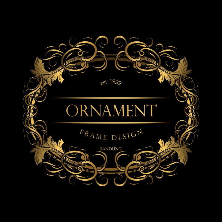 Vector luxury ornament frame with gold color