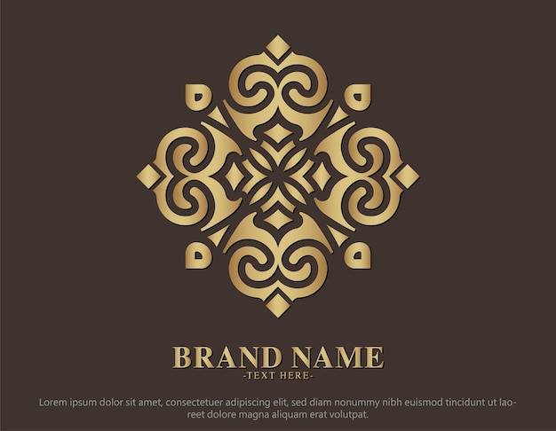 Luxury ornament logo line art