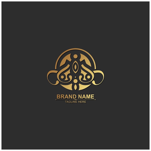 luxury ornament logo line art