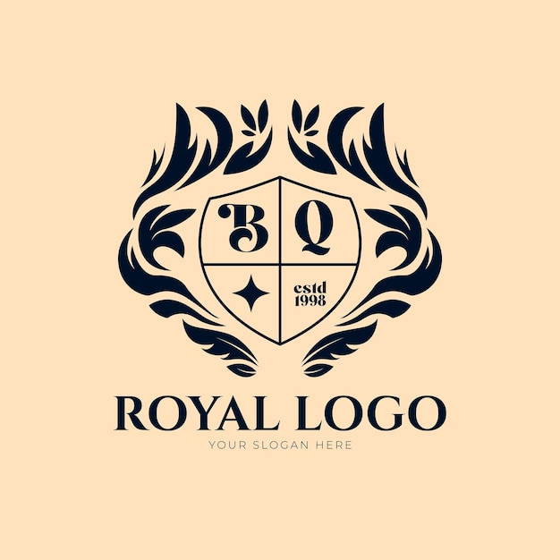 Logo di ornamento di lusso e design con stemma monogramma