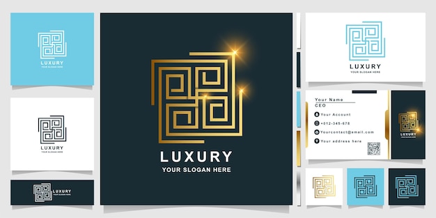 Luxury ornament logo template with business card design.