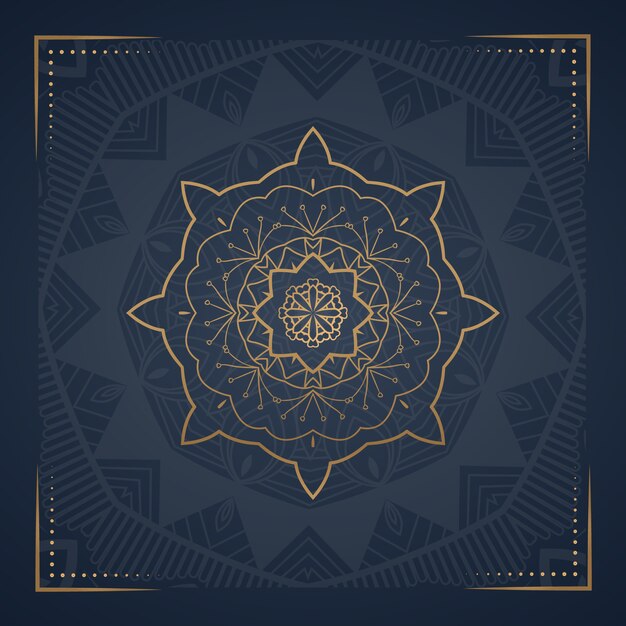 Vector luxury ornament mandala postcard