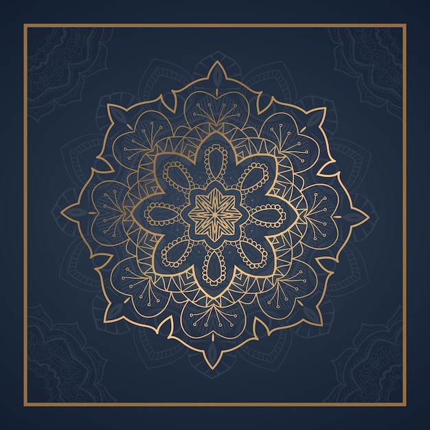 Vector luxury ornament mandala postcard