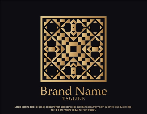 Luxury ornament style line art logo