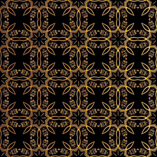 Luxury ornamental black and gold pattern