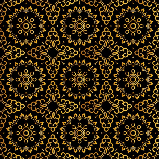 Luxury ornamental black and gold pattern