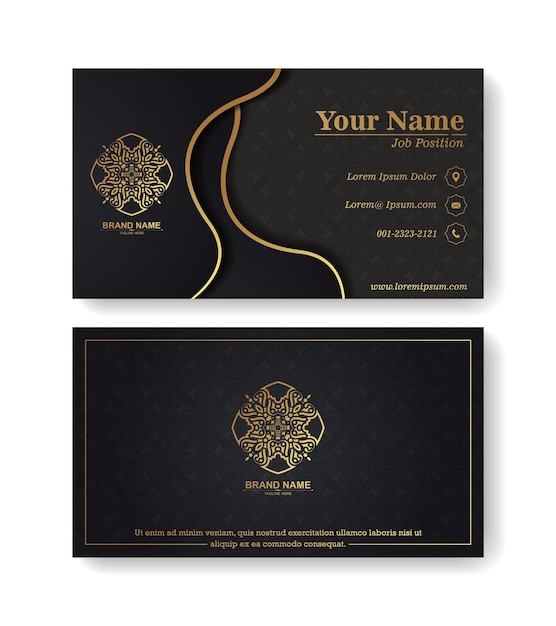 Luxury ornamental business cards template